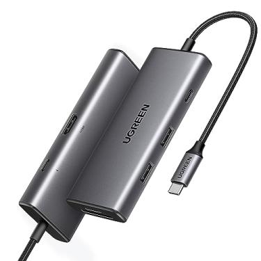Imagem de UGREEN Revodok Pro 107 USB-C Hub 7 em 1 10 Gbps USB C 3.2 e 2 USB-A 3.2 4K 30 Hz HDMI, fornecimento de energia de 100 W, leitor de cartão SD/TF para MacBook Pro/Air, iPad Pro, iPhone 15 Pro/P