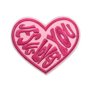 Imagem de Adesivo rosa Jesus Loves You - aplique bordado de 7,6 cm para roupas, mochilas, chapéus, cristãos, religiosos, Jesus, acessórios DIY, presentes para mãe, pai, amigos, colegas de trabalho