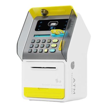 Imagem de MERIGLARE Cofrinho Música Luz Cofrinho Festival Desenvolvimento Inicial Eletrônico ATM Poupança Caixa de Poupança Meninas Meninos Crianças, Amarelo