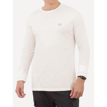 Imagem de Camiseta King & Joe Masculina Manga Longa Basic Dark Small Logo Off-White-Masculino