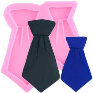 Imagem de YIHUOMOLDS Moldes de silicone de gravata molde de fondant de chocolate para decoração de bolo do dia dos pais enfeite de cupcake pasta de goma doce argila de polímero