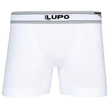 Imagem de Cueca Lupo Masculina Boxer Cós Elástico Algodão Macio, P, Branco