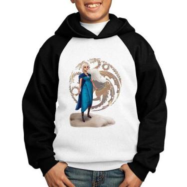 Imagem de Moletom Infantil Daenerys Targaryen Art - Foca na Moda, Branco, Preto,