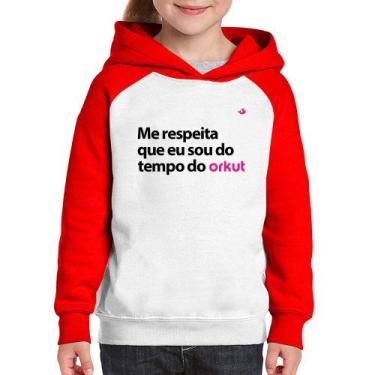 Imagem de Moletom Infantil Me respeita que eu sou do tempo do orkut - Foca na Mo