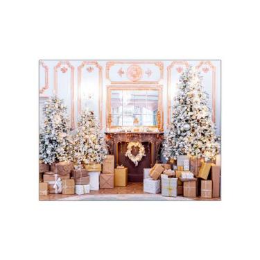 Imagem de Fundo Fotográfico 1,55 X 1,20 - Sala de Estar com Presentes de Natal 0