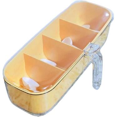 Imagem de Porta Condimento 4 divisórias Tampa Acrílico Temperos Fofo - Isanog