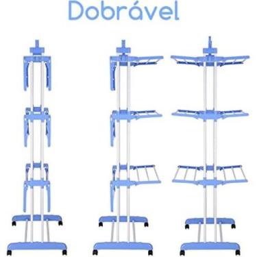 Imagem de Varal Torre 3 Andares Inox Retrátil Compacto Plus - gifts