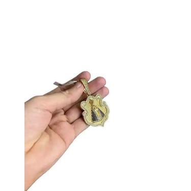 Imagem de Pingente nossa senhora brasão cravejado g - banhado a ouro - ToJoia18k