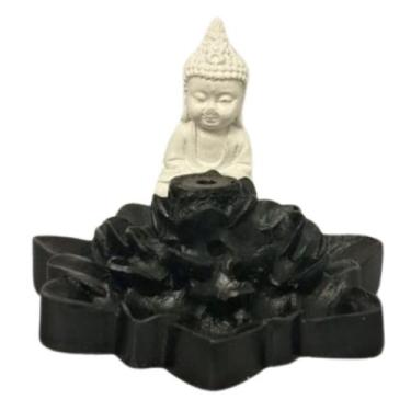 Imagem de Incensário Cascata Flor Lótus Buda tibetano Dhyana Sabedoria - REINO Z