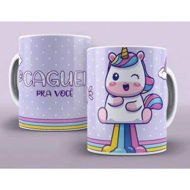 Imagem de Caneca Cerâmica Unicórnio Mau Criado Caguei Pra Você 325ml ( Porcelana