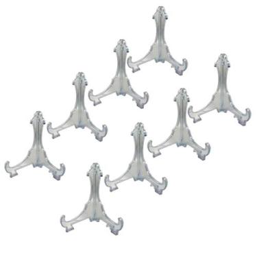 Imagem de Kit 8 Peças Suporte P/ Pratos Acrílico Transparente 10cm