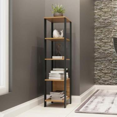 Imagem de Estante Industrial 5 Prateleiras 33x135 Cm 100% MDF Freijó Preto Fosco