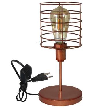 Imagem de Luminária Mesa Abajur Mini Aramado Chochin Cobre P/Decorar - Jota Ilum