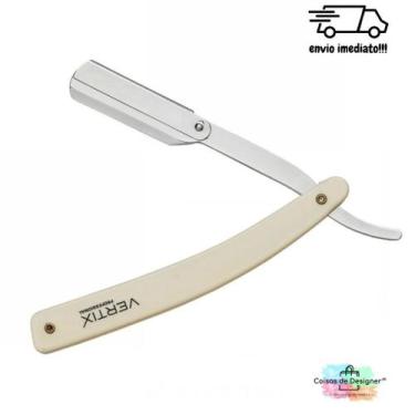 Imagem de Navalhete  Navalha Profissional Cabo Plástico Bege Hastes em Aço Inox 