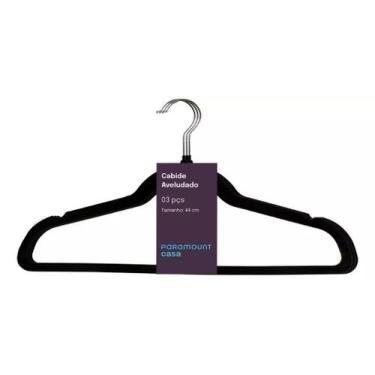 Imagem de Kit 03 Cabides De Veludo Com Gancho Adulto Antideslizante - Wincy