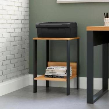 Imagem de Mesa de Apoio Industrial 100% MDF 40x60cm Freijó Preto Pradel - Pradel