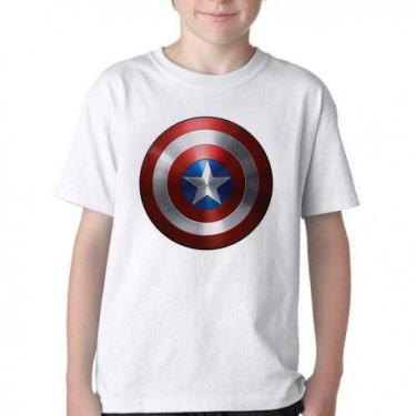 Imagem de Camiseta Infantil ou adulto Capitão América Escudo Marvel Blusa Crianç