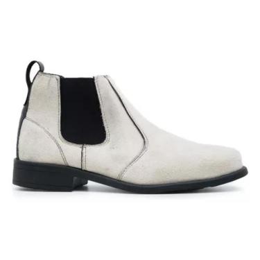 Imagem de Botina Chelsea Masculina Sola Costurada Camurça Cores - SLZ, Areia, 40