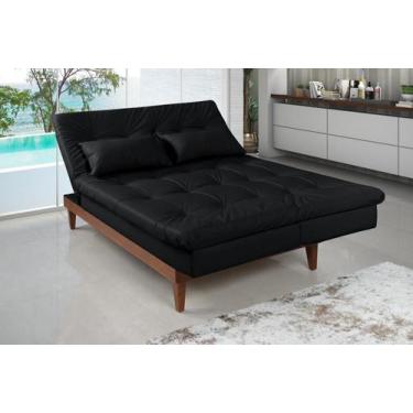 Imagem de Sofá Cama Versátil Pés de Madeira D33 - Império Estofados, Preto 311