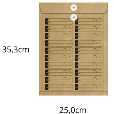 Imagem de Envelope Saco Natural VAI-VEM com ILHÓS 250X353MM KN35V Caixa com 100 