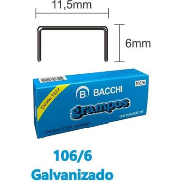 Imagem de Grampo para Grampeador 106/6 AÇO  3500 Grampos - Bacchi