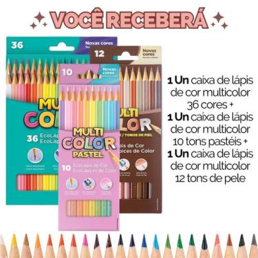 Imagem de Kit Lápis De Cor Escolar Coloridos Multicolor - Escolha Seu Kit - Lápi