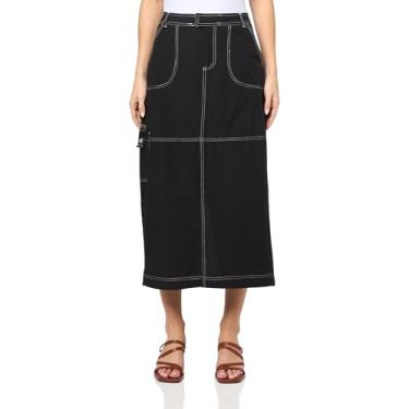 Imagem de YMI Saia maxi cargo feminina jeans, Preto, 9 Short