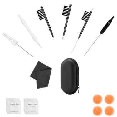 Imagem de Kit de limpeza de aparelho auditivo Phitunry 52 peças acessórios estojo portátil para aparelho auditivo tamanho de bolso com ferramentas de escova de limpeza, cápsulas secas, lenços de áudio, pano de
