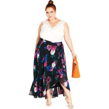 Imagem de City Chic Women's Apparel Saia feminina plus size Michaela PRT, Blk Bright Desire, 15 Plus Size