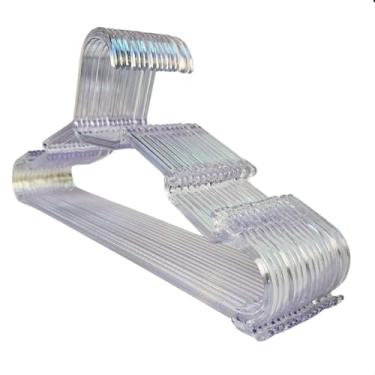 Imagem de Kit 30 Cabides Transparente Cristal Adulto Cabide Acrilico