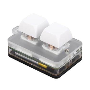 Imagem de Mini teclado mecânico para jogos de 2 teclas, teclado macro programável com luz RGB, conexão Bluetooth com fio USB C, interruptor azul, teclados hot swap