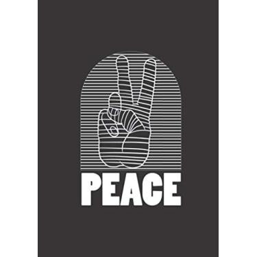 Imagem de Notizbuch A5 dotted, gepunktet, punktiert mit Softcover Design: Wellen Linien Peace Victory Handzeichen Frieden Symbol: 120 dotted (Punktgitter) DIN A5 Seiten