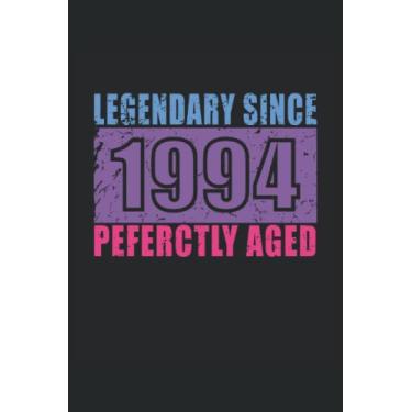 Imagem de Computadora portátil: Libreta en blanco con portada cumpleaños nacido 1994 |120 páginas rayadas |tapa blanda |tamaño A5 |perfecto para notas, textos, grabaciones, etc.