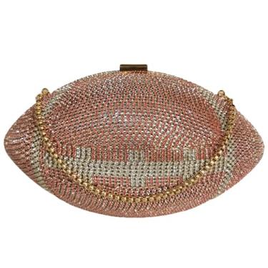 Imagem de Lyuxhetaokdiq Bolsa de ombro feminina em forma de futebol, bolsa de mão de rugby, bolsa de futebol exclusiva novidade, 1 rosa