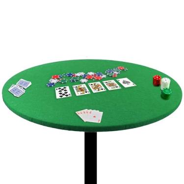 Imagem de Capa de mesa de pôquer de feltro de 91 a 106 cm, verde, elástico, elástico, ponte, mahjong, dominó e cassino, protetor de toalha de mesa