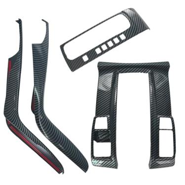 Imagem de Bledtax Capa de painel de mudança de marchas automática para console central de fibra de carbono ABS compatível com Honda Civic 2016-2021 Capa de console central (4 peças)