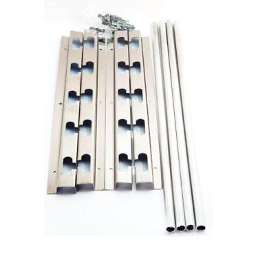 Imagem de Suporte Inox Churrasqueira 5 Posições E 4 Tubos Alumin 60Cm - Plenitud