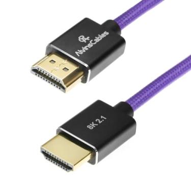 Imagem de Alvin's Cables Cabo HDMI para HDMI 8K 2.1 8K @60Hz 4K@120Hz de alta velocidade para Atomos Ninja, para Sony FS5 FS7 FX9, BMPCC, para Canon C300 C500, cabo espiral trançado roxo