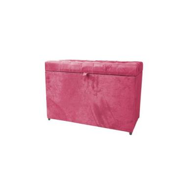 Imagem de Puff baú estofado retangular - 68 cm - rosa pink- 100% mdf - NS