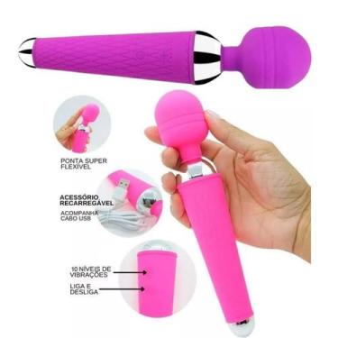 Imagem de Massageador Varinha Mágica de Silicone Aveludado e Recarregável - Good