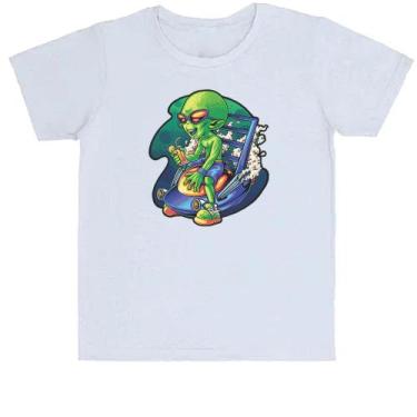 Imagem de Camiseta Infantil  Alien relaxando de férias - Alearts, 16