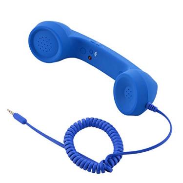 Imagem de Microfone receptor de telefone celular retrô vintage CM para celular, soquete de 3,5 mm, Azul