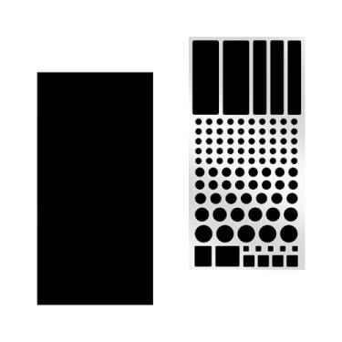 Imagem de TRAVEL DEPOT Adesivos com bloqueio de luz LED (2 folhas), adesivos blecaute de luz LED, filtros de LED, folhas de escurecimento para roteadores, capas de LED, escurecimento de 50% ~ 80% das luzes LED,