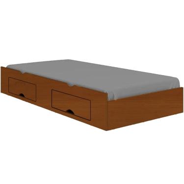 Imagem de Cama Auxiliar Milenio Solteiro com 2 Gavetas D Doro Cor Marrom