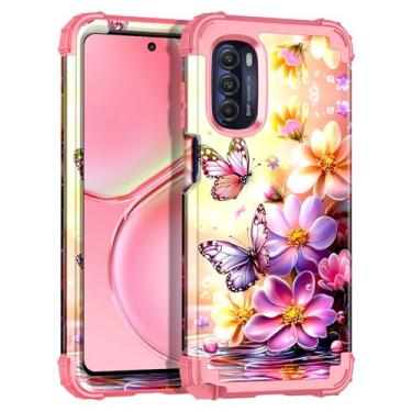 Imagem de Casetego Compatível com Moto G Stylus 2022 5G/4G, capa de três camadas, resistente, à prova de choque, proteção total, policarbonato rígido + TPU macio para Motorala Moto G Stylus 2022 5G/4G, rosa