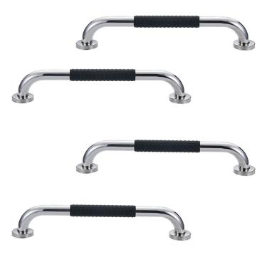 Imagem de Barra de Apoio 60cm Inox Suporte Antiderrapante Kit 4 unidades Banheiro Box Idoso Gestante Criança Cadeirante Segurança Acessibilidade