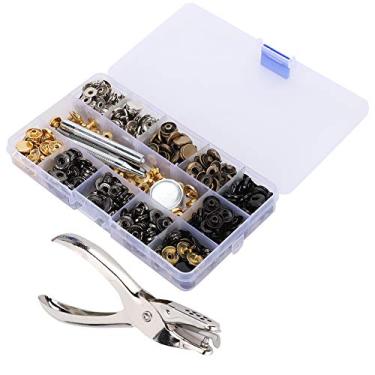 Imagem de Snaps de Metal, 120 Snap Snap Finenter Kit Couro 6 Snaps de Botões Coloridos, Ferramentas de Instalação de Prensa de Haberdashery 633 para Costura e Criação