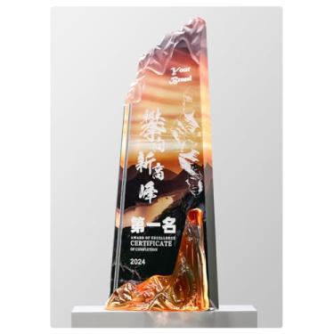 Imagem de Troféu de cristal personalizado - Prêmio premium para campeões de competição, reuniões de fim de ano e reconhecimento excepcional de funcionários - Ascenda à grandeza (3, 24 x 9 cm)