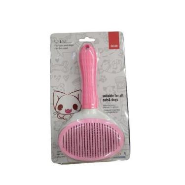 Imagem de Escova Pente Plastico Ferro Para Pentear Gato PET - CLEAN, ROSA