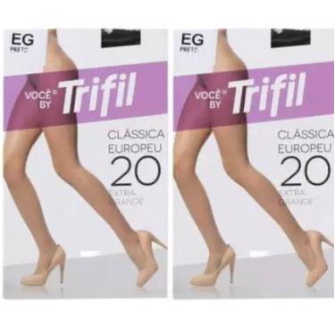 Imagem de Kit 2 meia calça trifil modelo europeu fio 20 diversas cores 06308, Ta
